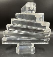 VINTAGE MCM LUCITE 6 STEP SPIRAL STAIRCASE CANDELABRA 12 CANDLE HOLDER 10 3/4” picture
