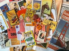 Vintage Ephemera Antique Paper  Junk Journal Kit Mixed Media Crafts Orange picture