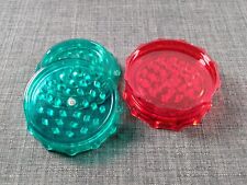 LARGE PLASTIC GRINDERS - 2-Piece - 3in. w/ Magnet (GREEN + RED) Lot of 2 picture