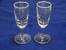 Lot of 2 Vintage Clear Glass Sherry Cordial Glasses  Stemware Stemmed picture