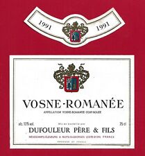 MB53 label BOURGOGNE VOSNE-ROMANÉE 1991 Mise DUFOULEUR, trade. Elev. at Nights picture