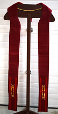 Lightly Used Red Stole, Fully Lined, Nice Material (CU1537) Vestment Co. picture