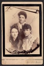 ELEGANT GORGEOUS SOMBER BEST FRIEND WOMEN ~ 1880s CASCADE IA CABINET PHOTO picture