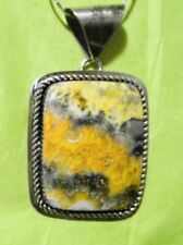 LARGE Navajo Sterling Bumblebee Jasper Necklace  #415 SIGNED picture