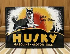 Husky Gasoline Motor Oil Sign Dog Garage Bar Pub Vintage Style Wall Decor picture