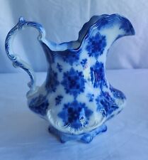 Antique MINTON Flow Blue Floral Large Vase Pitcher picture