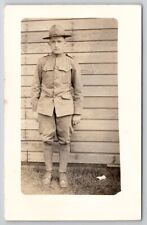 RPPC Young WW1 Handsome American Soldier In Uniform  Photo Postcard Q26 picture