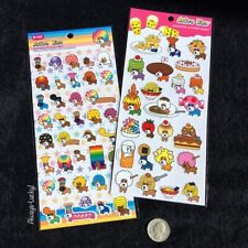 SAN-X AFRO KEN dog Collector Colorful Rainbow and Foodie Stickers -LOT OF 2- NIP picture