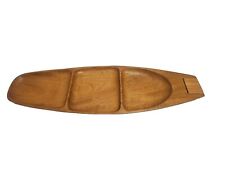 Vintage Mid Century Modern Pantalcraft Taverneau Wood Divided Serving Tray Dish picture