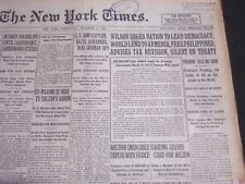 1920 DECEMBER 8 NEW YORK TIMES - WILSON URGES NATION TO LEAD DEMOCRACY - NT 6757 picture