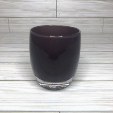 Glassybaby Votive Candle Holder Pre Triskelion Purple Eggplant Glass picture