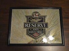 Miller Reserve 100% Barley Draft Beer Mirrored Bar Sign picture