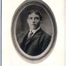 c1910s Handsome Young Man RPPC Picture Portrait Headshot Real Photo PC Boy A185 picture