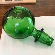 Blenko ? Green Glass Bottle/Decanter Ball Stopper Only Vintage ? 5” Ht picture