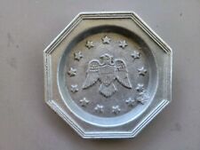 Vintage Pewter Americana Ashtray Coaster Eagle With Stars International Silver  picture