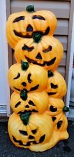 VTG IPL 1990's Pumpkin Totem Stacked Halloween Blow Mold Lighted 31” Stack (9) picture
