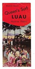 Vintage 1960s Queen's Surf Luau Native Feast Waikiki Brochure picture