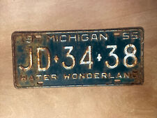 1955 Michigan License Plate # JD-34-38 picture