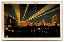 Vintage 1940s - Night Skyline Dayton, Ohio Postcard (Posted 1946) picture