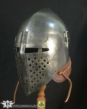Bascinet Medieval Helmet Armour Buhurt Helmet Knight Battle Larp Steel X-MASS GF picture