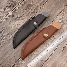 1 X Leather Straight Knife Sheath Pouch Embossing with Belt Clip Black Brown New picture