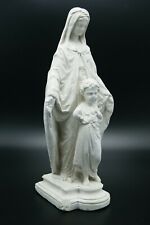 † c.1850 BVM VIRGIN MARY & JESUS CHILD SACRED HEART OLD PLASTER STATUE FRANCE † picture