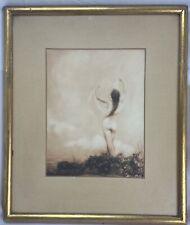 J.W. PONDELICEK Signed Girl on Seashore Circa 1920s Framed Sepia Photo Pinup picture
