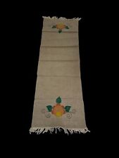 Vintage Linen Runner with Hand Embroidery 48x16 picture