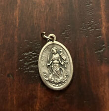 Vintage St. Martha 1” Silver Tone Catholic Saint Devotional Medal; Made In Italy picture