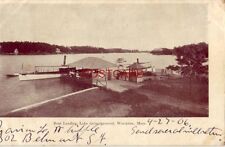 pre-1907 BOAT LANDING, LAKE QUINSIGAMOND, WORCESTER, MASS. 1906 picture