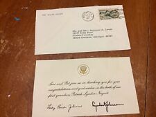 * RARE*  1967 President Lyndon B. Johnson White House Thankyou card - Son Birth picture
