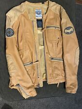 womens harley davidson Xl Yellow Hdmc Biker Jacket She’ll Is Goat Skin Leather picture