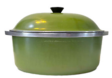 Club Aluminum Oval Roaster & Lid Avocado Green 6 Qt Dutch Oven Vintage Cookware picture