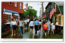 c1960's Visitors Throng The Shops on Bearskin Neck Rockport MA Postcard picture