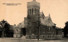 VINTAGE POSTCARD FIRST PRESBYTERIAN CHURCH AT GREENFIELD INDIANA c. 1910 picture