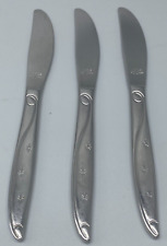 Castle Court Stainless Japan 3 Dinner Knives Vine and Stars Pattern CCS5 Vintage picture