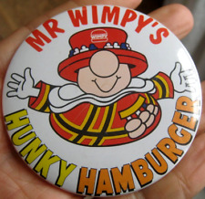 WIMPY RESTAURANTS vintage 1990s MR WIMPY'S MEGABITES HUNKY HAMBURGER pin BADGE picture