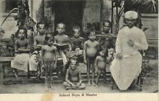PC CPA INDIA, SCHOOL BOYS AND MASTER, Vintage Postcard (b22502) picture