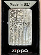 2020 Crackle Pattern Design 49208 Chrome Zippo Lighter NEW picture