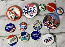 13 VTG US Presidential Campaign Pins Buttons Carter Nixon Reagan Wallace Bush picture