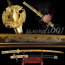 golden dragon tachi japanese samurai katana sword carbon steel full tang sharp picture
