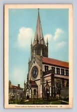 St John New Brunswick-Canada, Roman Catholic Cathedral, Vintage Postcard picture