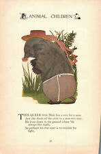 1913 Animal Children Page - Mr Mole on one side and Miss Ant Eater on one side picture
