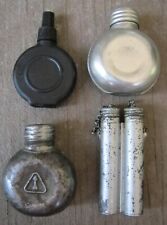 WWI & II ERA RUSSIAN, SWEDISH, YUGO CLEANING KIT METAL OILER BOTTLES, LOT OF 4 picture