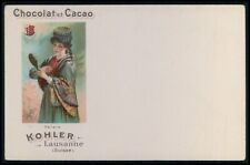 cc advertising Kohler cocoa and chocolate original old 1890s Swiss postcard picture