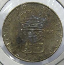 1967 Swedish 1 Krona 40% Silver Coin - Sweden picture