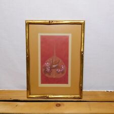 Vintage Peepal Leaf Painting Real Tree Leaf Hand Painted Matted and Framed 8X10 picture