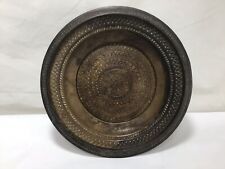 FF83 Vintage Antique Circa 19th Century Middle Eastern Engraved Art Copper Plate picture