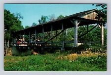 Germantown OH-Ohio, Inverted Bowstring Covered Bridge, Vintage Souvenir Postcard picture