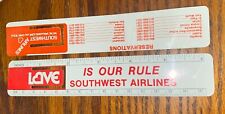 2 Lot Pair Rare Southwest Airlines Ruler/book Mark Small Love Reservation Number picture